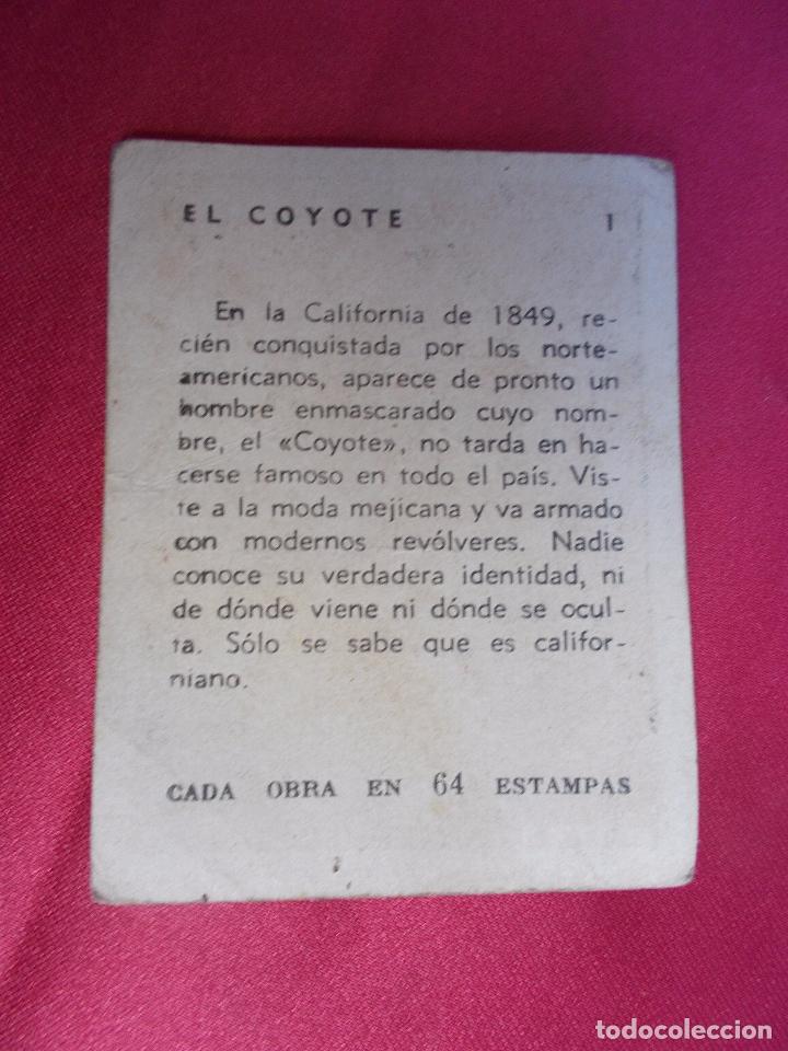 Coleccionismo cromos antiguos: ANTIGUO CROMO. N&ordm; 1. EL COYOTE. - Foto 2