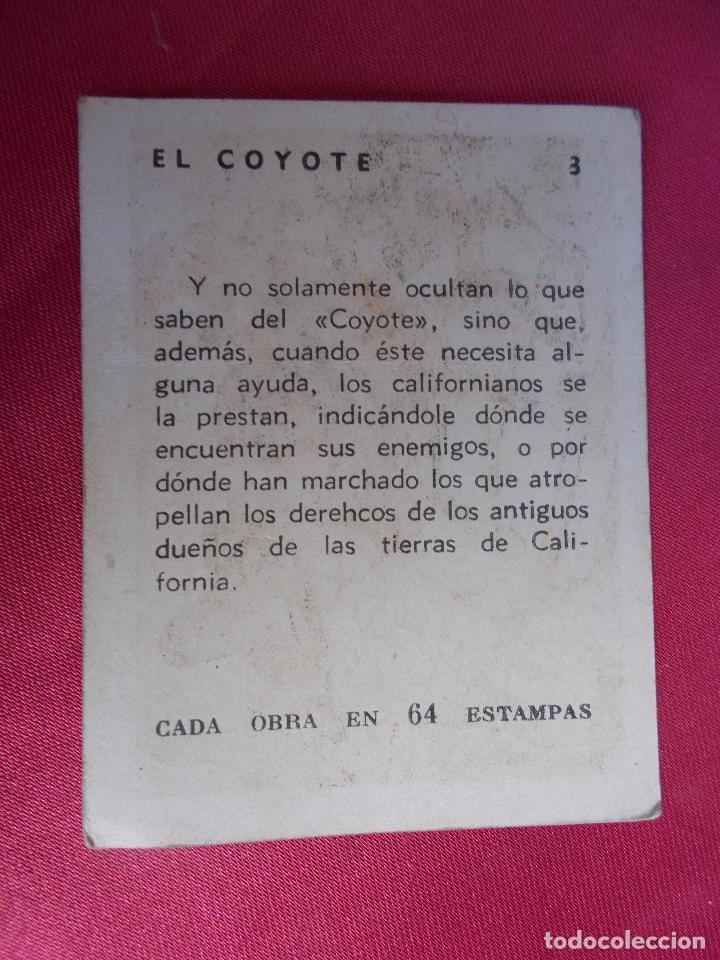 Coleccionismo cromos antiguos: ANTIGUO CROMO. N&ordm; 3. EL COYOTE. - Foto 2