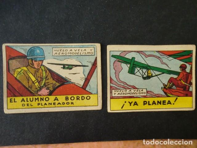 Sammeln alte Sammelbilder: 2 CROMOS ALBUM AVIACI&Oacute;N,VUELO A VELA Y AEROMODELISMO,EDICIONES CISNE,A&Ntilde;OS 40,NUNCA PEGADOS
