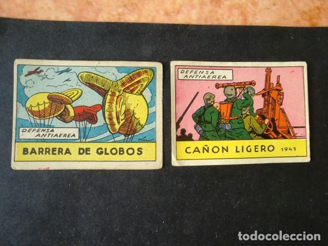 Colecionismo Cromos antigos: 2 CROMOS ALBUM AVIACI&Oacute;N,DEFENSA ANTIA&Eacute;REA,EDICIONES CISNE,A&Ntilde;OS 40,NUNCA PEGADOS