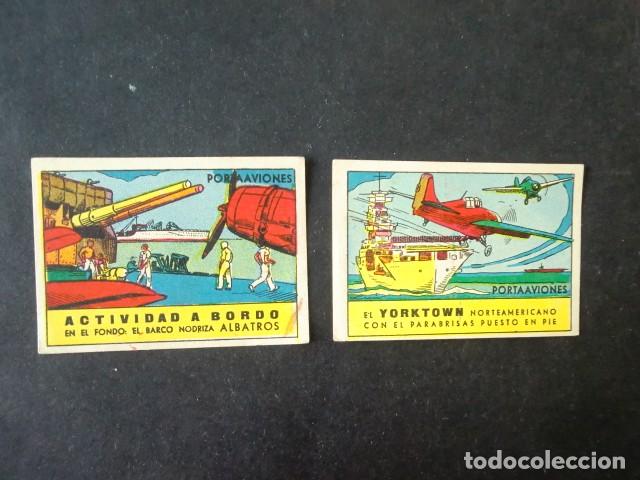 Sammeln alte Sammelbilder: 2 CROMOS ALBUM PORTAAVIONES,EDICIONES CISNE,A&Ntilde;OS 40,NUNCA PEGADOS