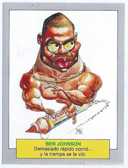Coleccionismo cromos antiguos: Ben Johnson - Karikatas - Ediciones Este &iexcl;Impecable! - Foto 1