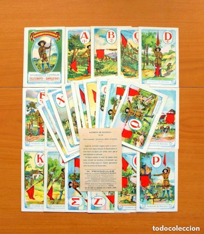 Coleccionismo cromos antiguos: Tel&eacute;grafo de Banderas, BOY-SCOUTS-Completa 30 cromos- Hotel Peninsular - C&aacute;diz - Ver fotos