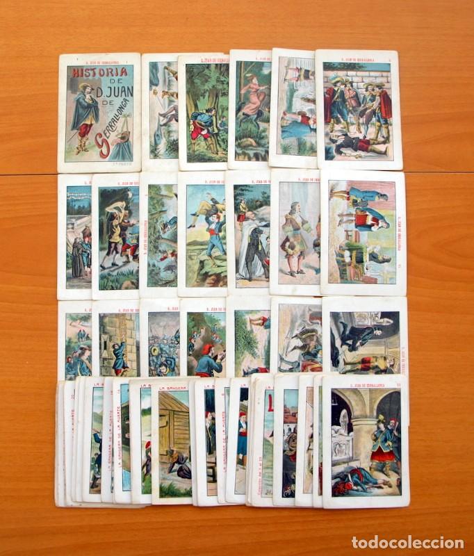 Coleccionismo cromos antiguos: Historia de D. Juan de Serrallonga, 1&ordf; y 2&ordf; parte - Coleccion completa 50 cromos - Ver fotos