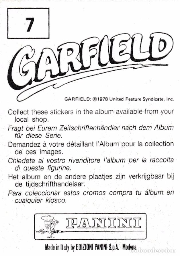 Coleccionismo cromos antiguos: PANINI. GARFIELD. 1989. CROMO N&ordm; 7 - Foto 2