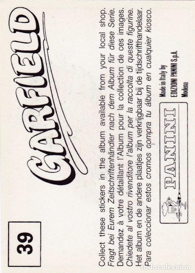 Coleccionismo cromos antiguos: PANINI. GARFIELD. 1989. CROMO N&ordm; 39 - Foto 2