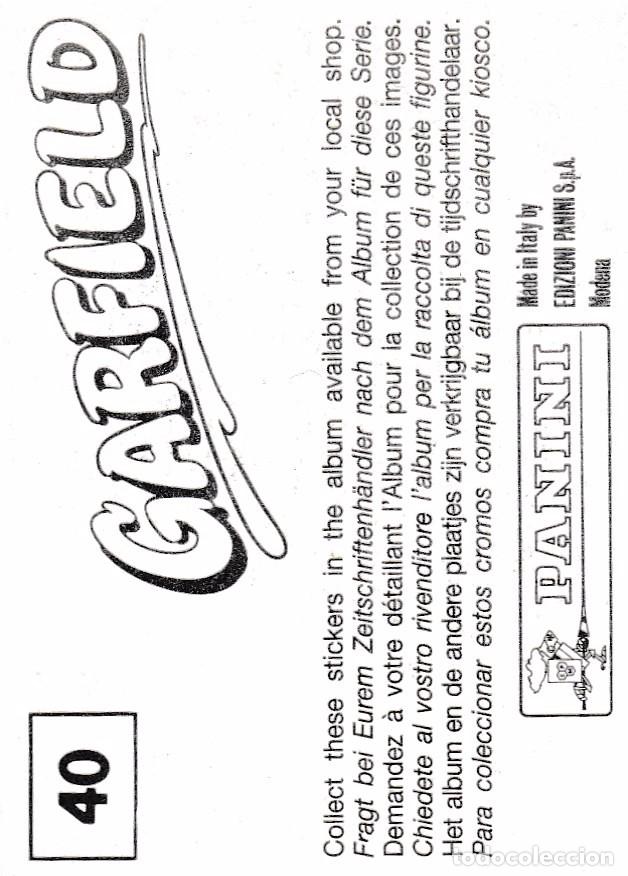 Coleccionismo cromos antiguos: PANINI. GARFIELD. 1989. CROMO N&ordm; 40 - Foto 2