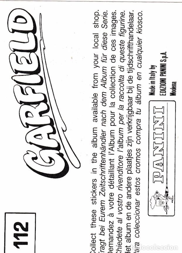 Coleccionismo cromos antiguos: PANINI. GARFIELD. 1989. CROMO N&ordm; 112 - Foto 2