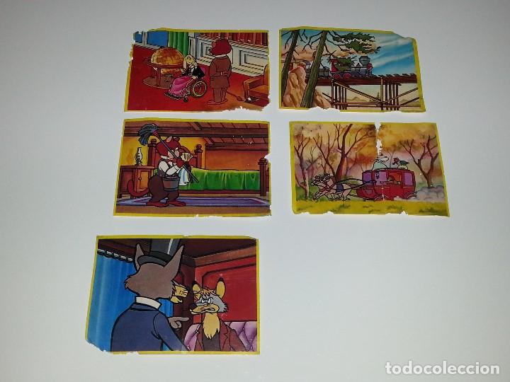 Coleccionismo Cromos antiguos: ANTIGUO LOTE DE 5 CROMOS DE DANONE ALBUM LA VUELTA AL MUNDO EN 80 DIAS WILLY FOG A&Ntilde;OS 80 SIN PEGAR