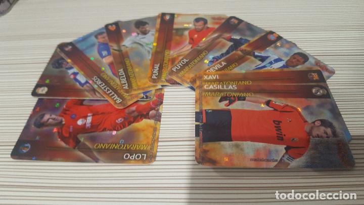 Coleccionismo cromos antiguos: MARATONIANOS RAYAS HORIZONTALES-PACK LOTE COMPLETO(9/9)-FICHAS QUIZ LIGA 2012/2013-MUNDICROMO.