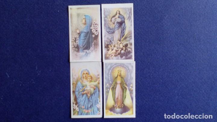 Coleccionismo cromos antiguos: 4 estampas religiosas de la virgen - Foto 1