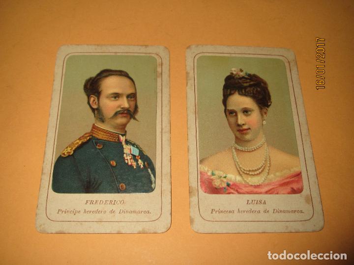 Coleccionismo Cromos antiguos: Cromos Litografia sobre Cartoncillo FREDERICO y LUISA Principes Herederos de Dinamarca A&ntilde;o 1900-10s