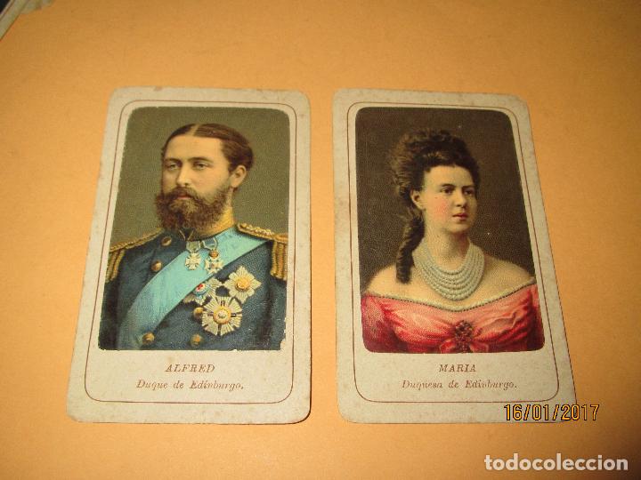Coleccionismo Cromos antiguos: Cromos Litografia sobre Cartoncillo de ALFRED y MARIA Duques de Edinburgo - A&ntilde;o 1900-10s