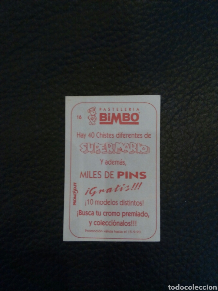 Coleccionismo cromos antiguos: Cromo Bimbo supermario n 16 1993 - Foto 2