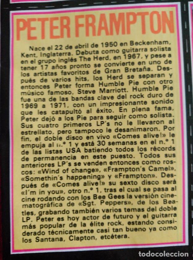 Coleccionismo cromos antiguos: CROMO FICHA DEL SUPER POP PETER FRAMPTON - Foto 2