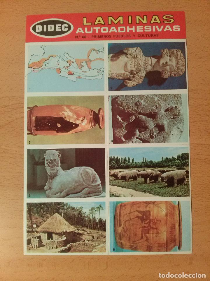 Coleccionismo Cromos antiguos: L&aacute;mina autoadhesiva cromos Didec (Difusora de Cultura) n&ordm;66 Primeros pueblos y culturas