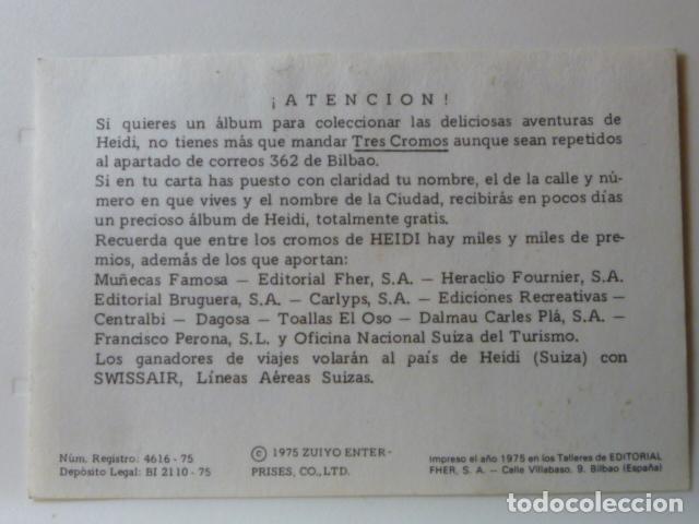 Coleccionismo cromos antiguos: CROMO CLESA. COLECCI&Oacute;N HEIDI N&ordm;81. - Foto 2
