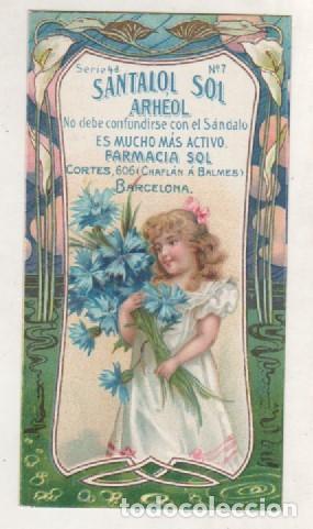 Coleccionismo cromos antiguos: Cromo publicidad Farmancia Sol Barcelona. Santalol Sol Serie 4&ordf; n&ordm; 7