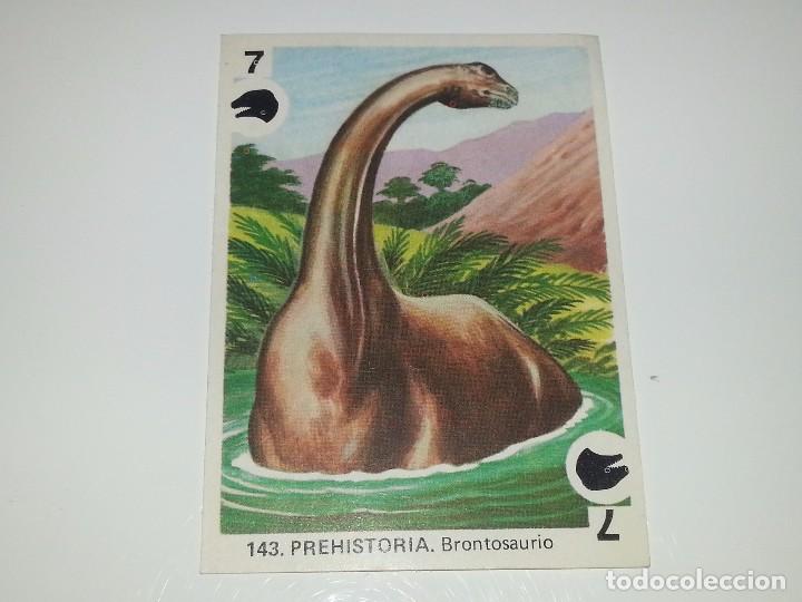 Coleccionismo Cromos antiguos: MAGA : CROMO COLECCION DE CROMOS Y JUEGOS DE FAMILIAS N&ordm; 143 PREHISTORIA BRONTOSAURIO SIN PEGAR