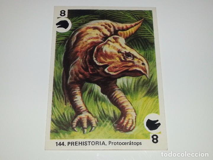 Coleccionismo Cromos antiguos: MAGA : CROMO COLECCION DE CROMOS Y JUEGOS DE FAMILIAS N&ordm; 144 PREHISTORIA PROTOCERATOPS SIN PEGAR