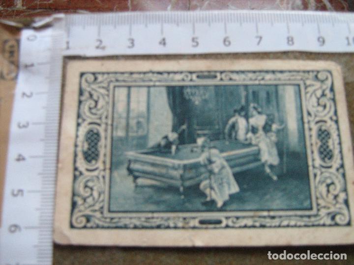 Coleccionismo Cromos antiguos: CROMO PERFUMERIA PARERA - PUBLICIDAD MERINO Y NAVAS  DE MADRID - JUGANDO AL BILLAR - JUEGO