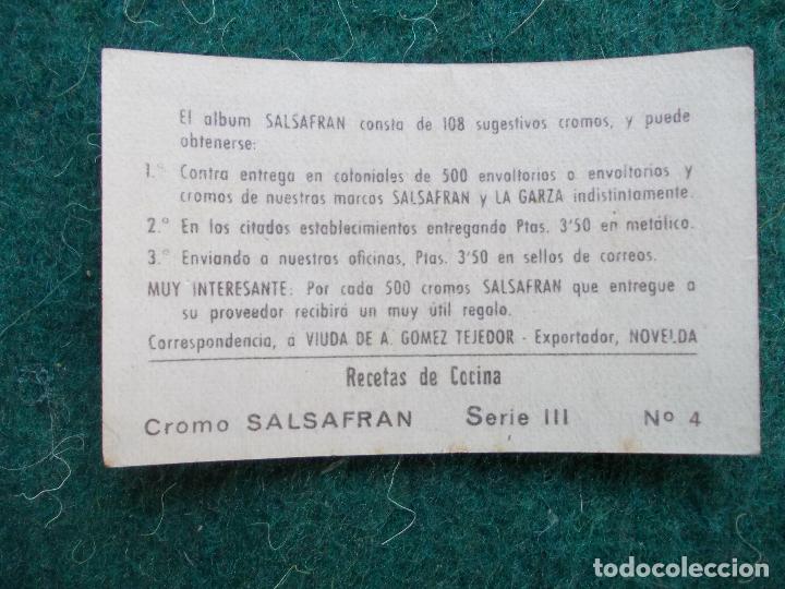Coleccionismo cromos antiguos: Cromo Salsafran n&ordm; 4 Serie III - Foto 2