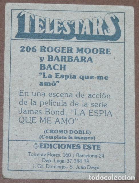 Coleccionismo cromos antiguos: CROMO COLECCI&Oacute;N TELESTARS N&ordm; 206 ROGER MOORE - EDICIONES ESTE 1978 - Foto 2