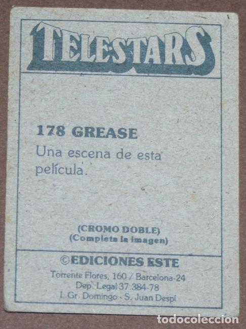 Coleccionismo cromos antiguos: CROMO COLECCI&Oacute;N TELESTARS N&ordm; 178 GREASE - EDICIONES ESTE 1978 - Foto 2