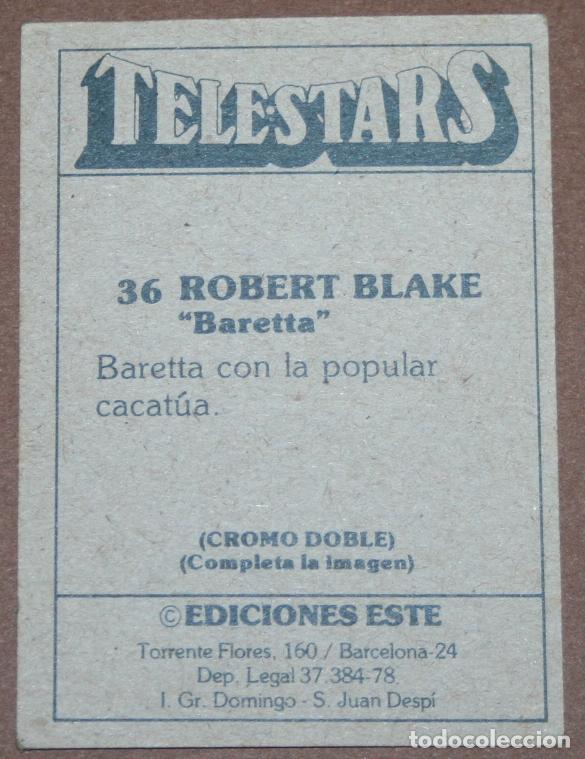 Coleccionismo cromos antiguos: CROMO COLECCI&Oacute;N TELESTARS N&ordm; 36 BARETTA - EDICIONES ESTE 1978 - Foto 2