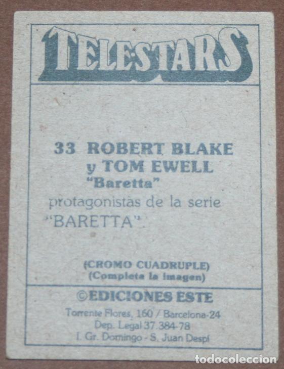 Coleccionismo cromos antiguos: CROMO COLECCI&Oacute;N TELESTARS N&ordm; 33 BARETTA - EDICIONES ESTE 1978 - Foto 2