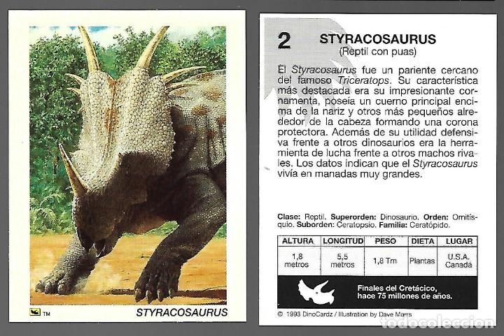 Colecionismo Cromos antigos: CROMO N&ordm; 2 DE LA COLECCION DINOCARDZ 1993.
