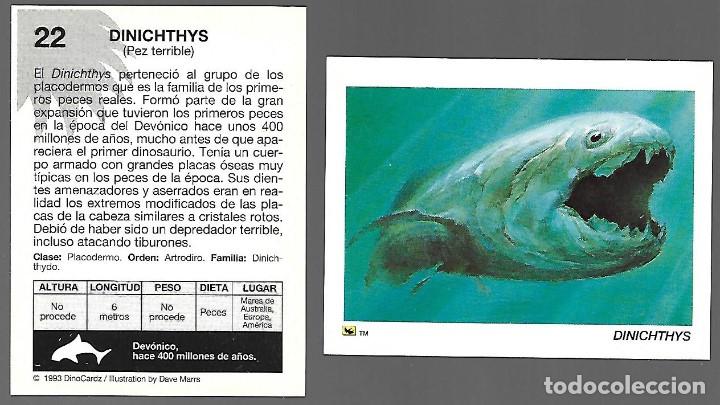 Colecionismo Cromos antigos: CROMO N&ordm; 22 DE LA COLECCION DINOCARDZ 1993.