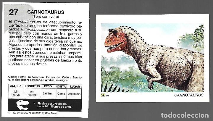 Sammeln alte Sammelbilder: CROMO N&ordm; 27 DE LA COLECCION DINOCARDZ 1993.