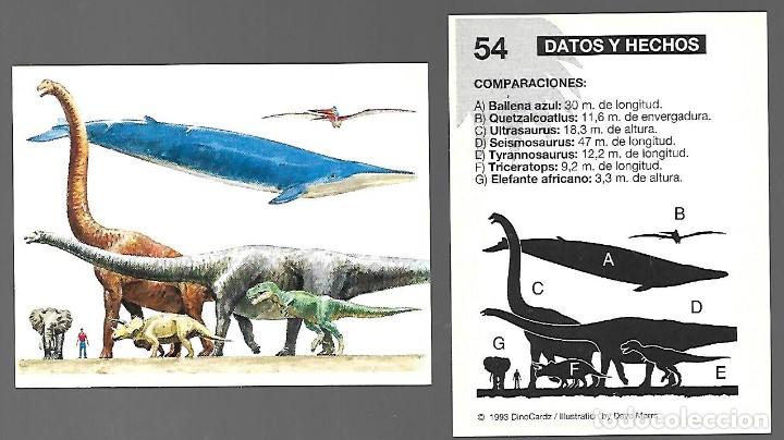 Collectionnisme Cartes &agrave; collectionner anciennes: CROMO N&ordm; 54 DE LA COLECCION DINOCARDZ 1993.