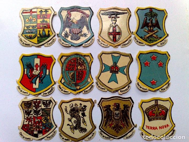 Collectable Antique Stickers: LOTE DE 12 CROMOS ANTIGUOS DE ESCUDOS DE ARMAS DE 12 PAISES DISTINTOS-COLECCIONABLES