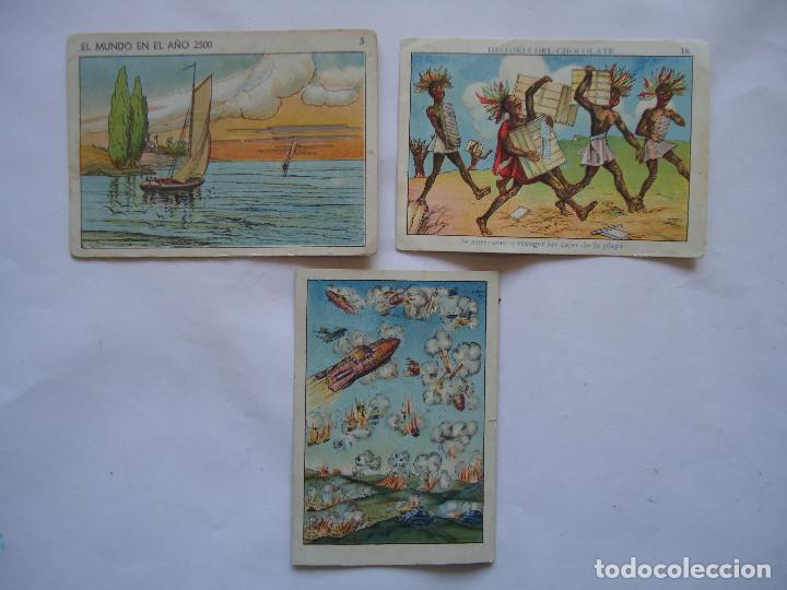 Collectable Antique Stickers: 3 CROMOS DE DIFERENTES COLECCIONES. A&Ntilde;OS 40.HISTORIA DEL CHOCOLATE ETC.