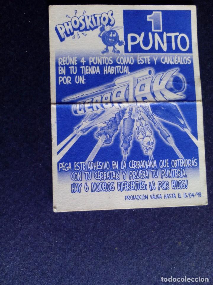 Coleccionismo cromos antiguos: cromo phoskitos cerbatak 1998 nunca pegado - Foto 2