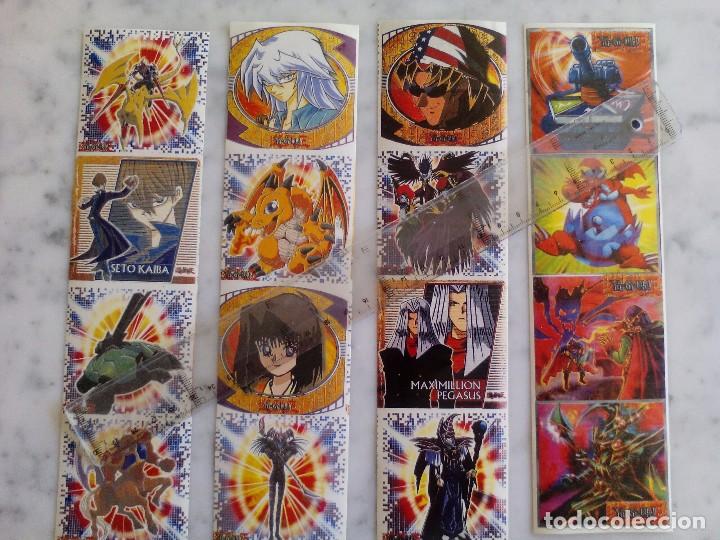 Coleccionismo cromos antiguos: 4 tiras de cromos pegatinas - yu - gi - ho!