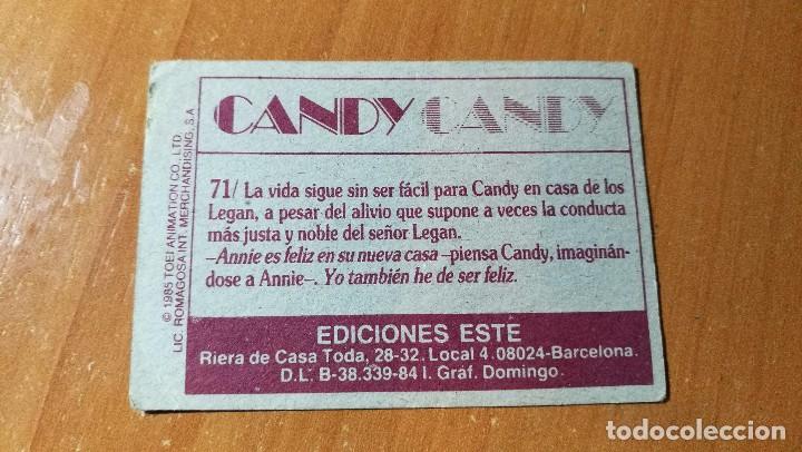 Coleccionismo cromos antiguos: CROMO CANDY CANDY N&ordm; 71 EDICIONES ESTE 1984 SIN PEGAR - Foto 2