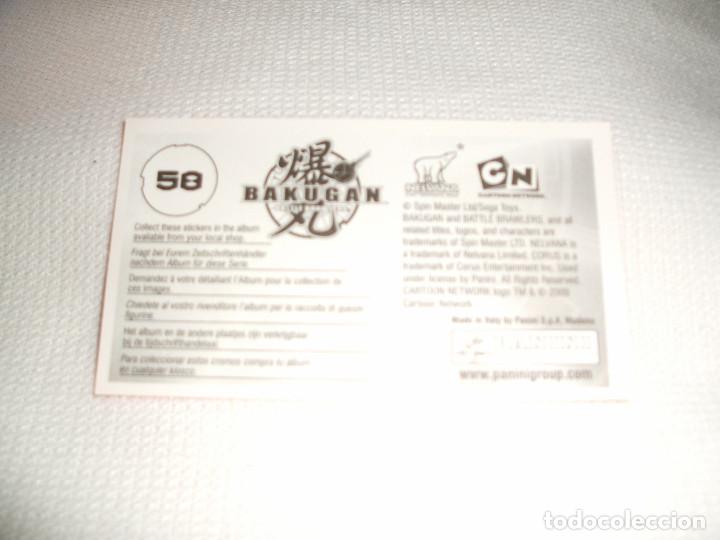Coleccionismo cromos antiguos: Cromo Bakugan n&ordm; 58 - Foto 2