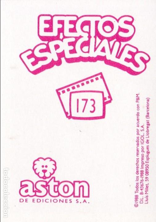 Coleccionismo cromos antiguos: CROMO EFECTOS ESPECIALES ASTON N&ordm; 173 - Foto 2