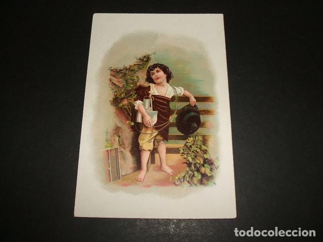 Coleccionismo Cromos antiguos: CROMO NI&Ntilde;O EN GRANJA SIGLO XIX