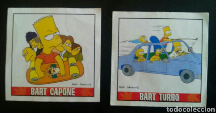 Coleccionismo cromos antiguos: Lote 2 cromos cromo los simpsons matutano - Foto 1