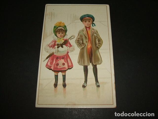 Coleccionismo cromos antiguos: NI&Ntilde;OS CROMO SIGLO XIX - Foto 1