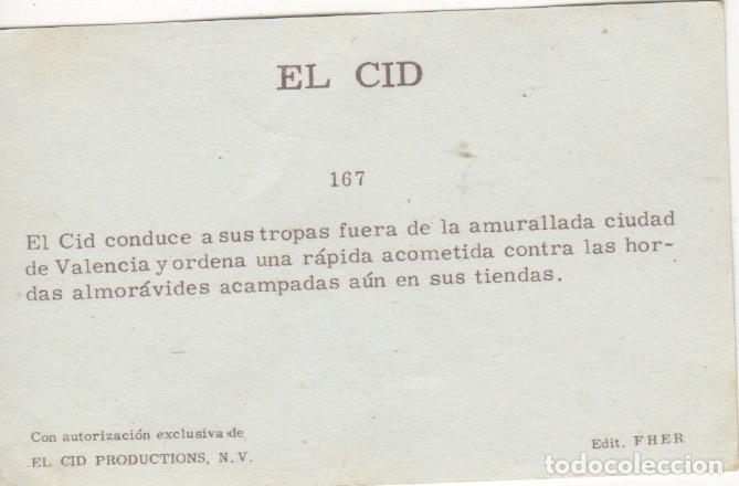 Coleccionismo cromos antiguos: cromo n&ordm; 167 el cid ediciones fher - Foto 2