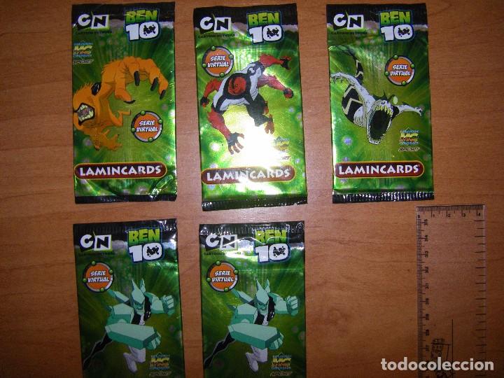 Coleccionismo cromos antiguos: 5 sobres sin abrir de Ben 10 - Foto 2
