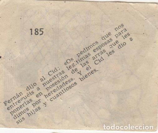 Coleccionismo cromos antiguos: cromo el cid n&ordm; 185 - Foto 2