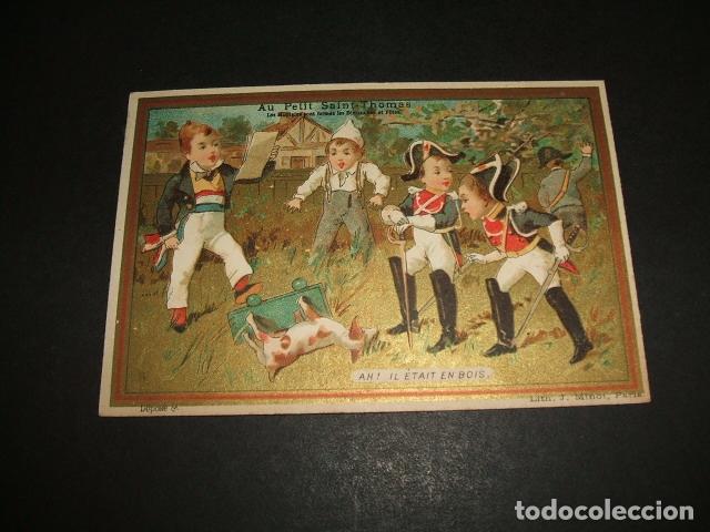 Collectionnisme Cartes &agrave; collectionner anciennes: CROMO EMBROMANDO A SOLDADOS SIGLO XIX