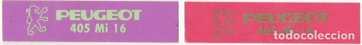 Coleccionismo Cromos antiguos: COLECCI&Oacute;N CROMOS MARCAS MOTOS COCHES DEPORTES PEGATINA STICKER MARCA PEUGEOT 405 Mi 16 A&Ntilde;OS 80 90