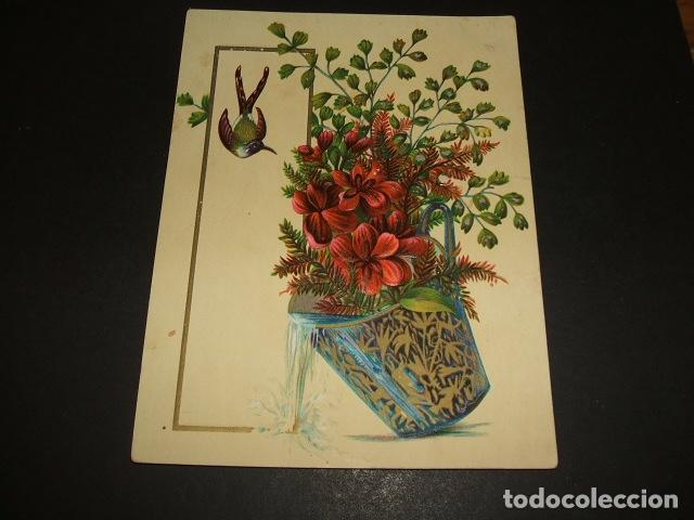 Collectionnisme Cartes &agrave; collectionner anciennes: CROMO SIGLO XIX PAJARO Y FLORES